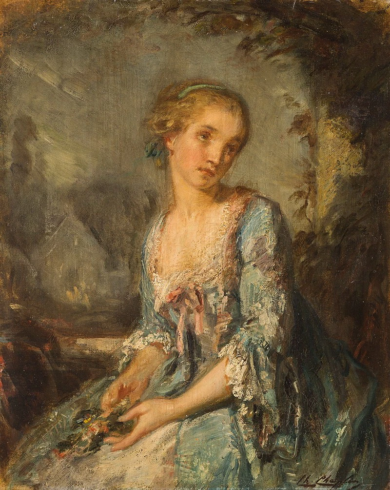 Giovane donna con un mazzo di fiori